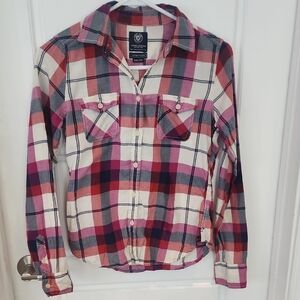 Colorful Plaid Button-Up Shirt